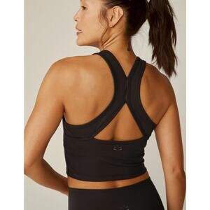 Beyond Yoga Black High-Neck Racerback Crop Tank and legging set